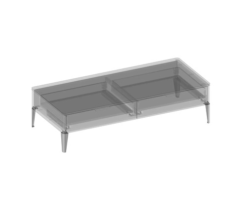 Moderný konferenčný stolík so zásuvkami a nohami