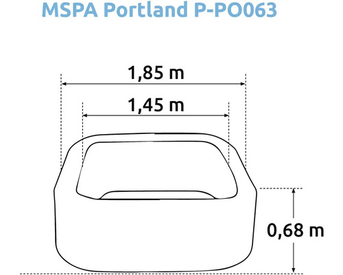 Rozmery vírivky MSPA Portland P-PO063