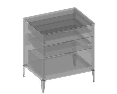 Skrinka s tromi zásuvkami a nožičkami