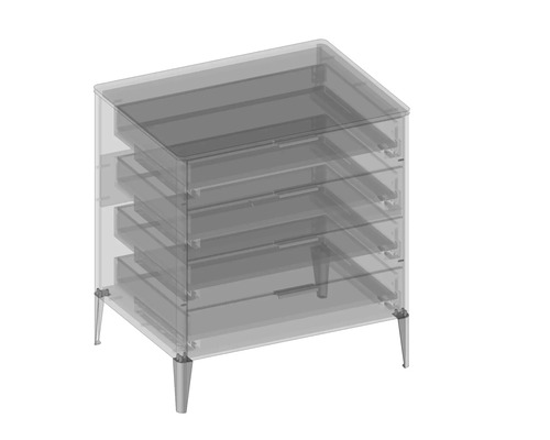 Skrinka s piatimi zásuvkami a nožičkami