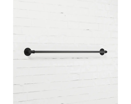 Čierny držiak na uteráky na montáž na stenu