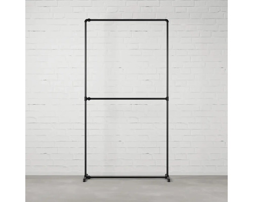 Kovový vešiak na oblečenie s dvomi tyčami