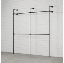 Šatníková tyč z rúrok s dvomi tyčami na montáž na stenu