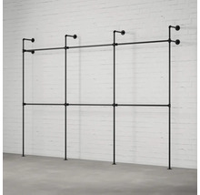 Kovový vešiak na oblečenie s dvoma tyčami na montáž na stenu