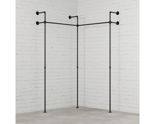 Rohový vešiak na šaty z rúrok do šatníka