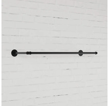 Čierna kovová šatníková tyč na montáž na stenu
