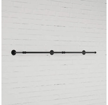 Čierna šatníková tyč na montáž na stenu