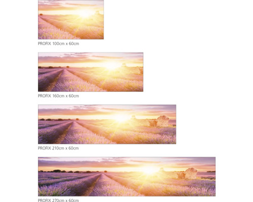 Viacdielny nástenný obraz s levanduľovým poľom pri východe slnka v rôznych veľkostiach