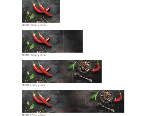 Rôzne veľkosti kuchynskej zásteny s motívom čili