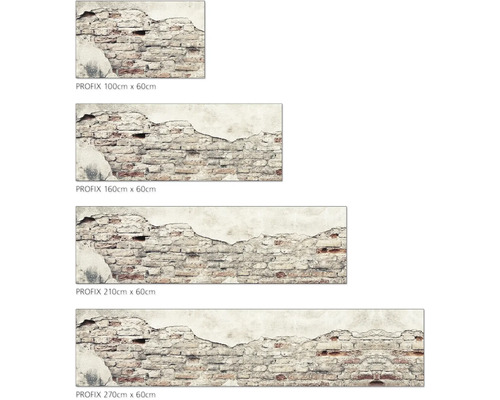 Rôzne veľkosti fototapety Profix s motívom tehlovej steny.