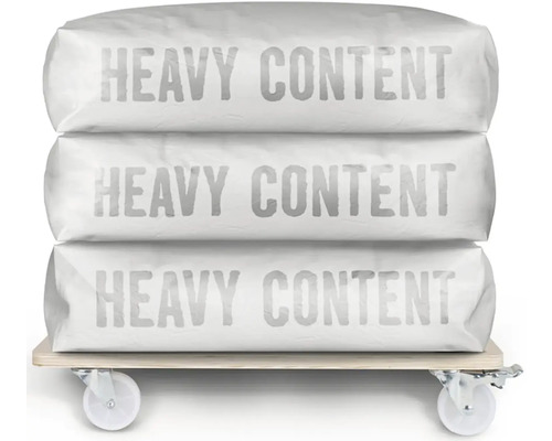 Tri vrecká s nápisom Ťažký obsah na rudli