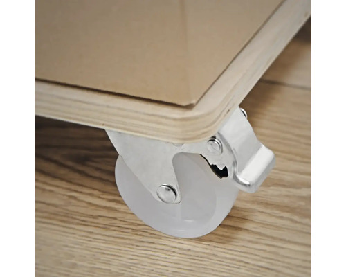 Otočné koliesko s brzdou na drevenom nábytku