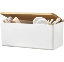 Úložný box s bambusovým vekom na kúpeľňové doplnky