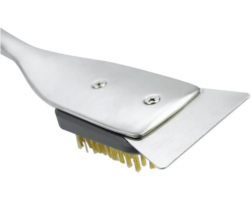 Kovová kefa na gril so škrabkou