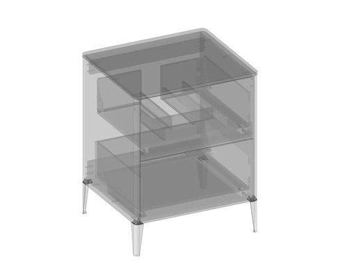 Kúpeľňová skrinka s dvomi zásuvkami a nožičkami