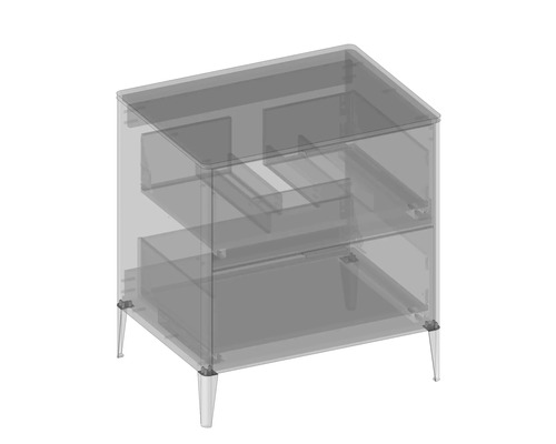 Skrinka pod umývadlo s dvomi zásuvkami a nožičkami