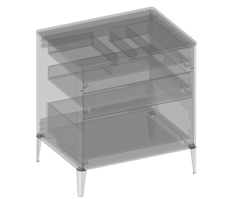 Skrinka pod umývadlo so zásuvkami a nožičkami