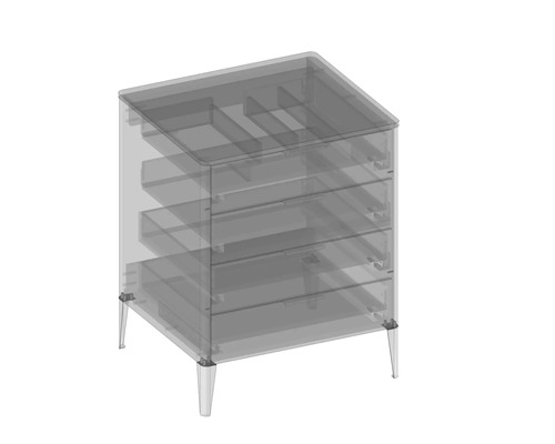 Komoda so štyrmi zásuvkami a nohami