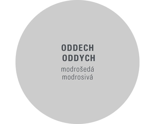 Textová grafika so slovami ODDECH, ODDYCH, modrošedá a modrosivá
