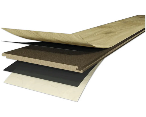 Detailné zobrazenie vrstvenej štruktúry laminátovej podlahy