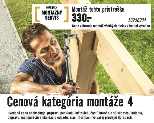 Montážny servis Hornbach pre prístrešok