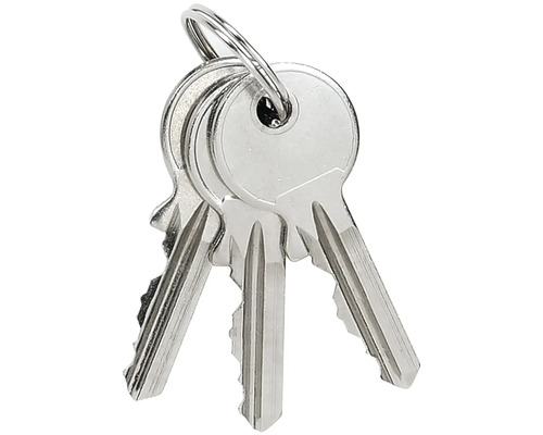 Zväzok kľúčov s tromi striebornými kľúčmi na krúžku