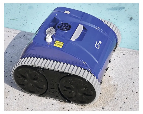 Modrý čistiaci robot pre bazény s pásovým pohonom na čistenie bazénov