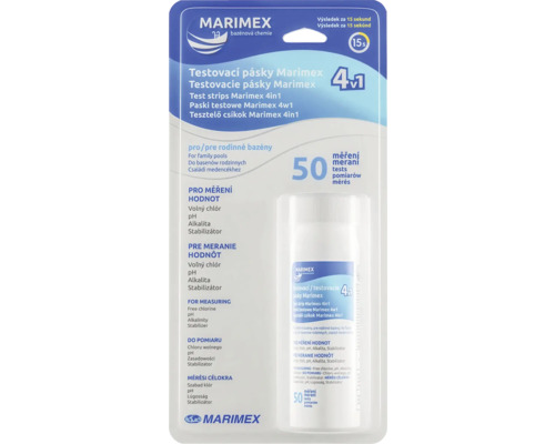 Testovacie prúžky Marimex 4 v 1 na stanovenie hodnôt vody v bazénoch