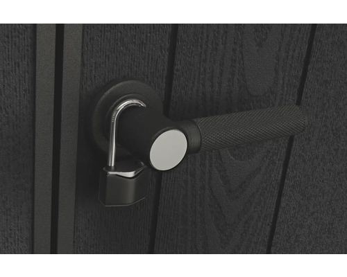 Dvere s kľučkou a visiacim zámkom