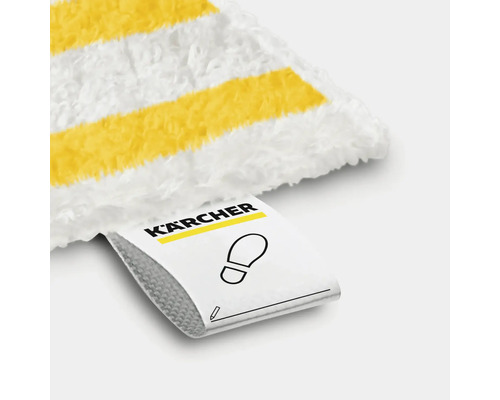 Logo Kärcher so symbolom stopy na návleku na čistenie podlahy