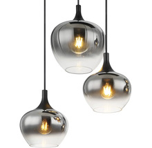 Luster Globo 15548-6H MAXY 6xE27 40 W čierny/dymové sklo
