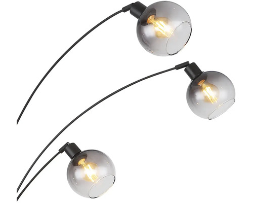 Trojramenná stojacia lampa s okrúhlymi sklenenými tienidlami