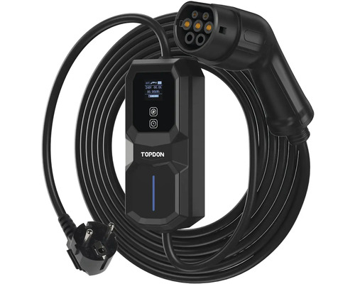 Prenosná nabíjačka pre elektrické vozidlá so zástrčkou a káblom