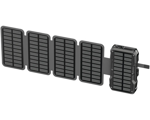 Prenosná solárna nabíjačka s piatimi solárnymi panelmi