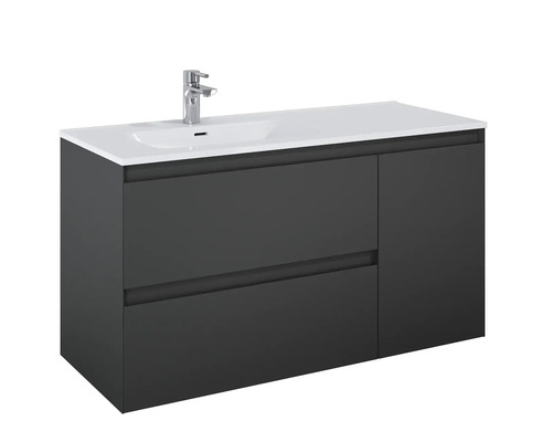 Skrinka pod umývadlo s dvomi zásuvkami, skrinkou a umývadlom vrátane batérie