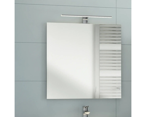 Štvorcové zrkadlo s osvetlením do kúpeľne