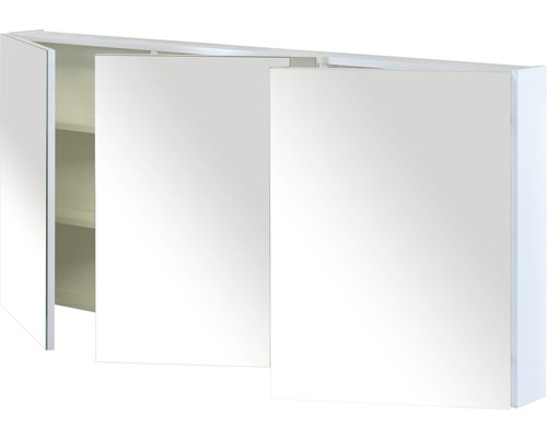 Zrkadlová skrinka s tromi dvierkami a policami