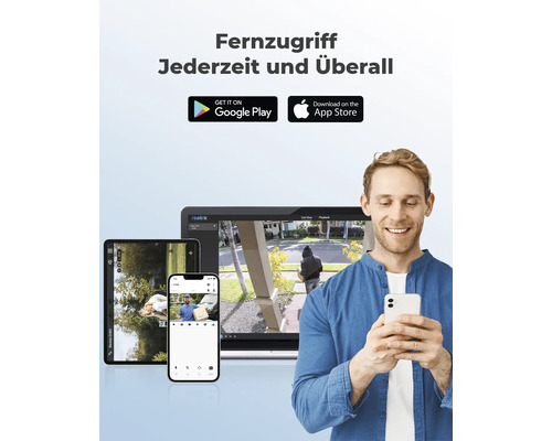 Vzdialený prístup kedykoľvek a kdekoľvek ku kamerám Reolink cez smartfón, tablet a notebook.