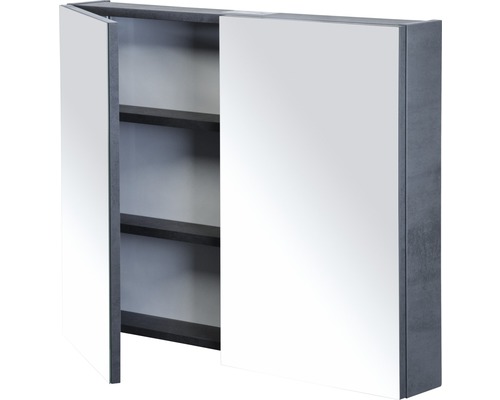 Otvorená zrkadlová skrinka s policami do kúpeľne