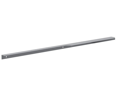 Dlhá sivá profilová lišta s upevňovacími otvormi na montáž na nábytok alebo zásuvky