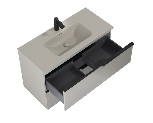 Umývadlová skrinka so zásuvkou a batériou