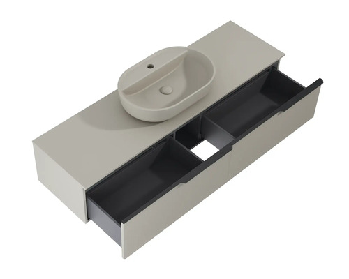 Skrinka pod umývadlo so zásuvkami a umývadlom na dosku v kúpeľni