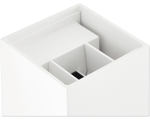 Biele vonkajšie nástenné svietidlo s priehradkami