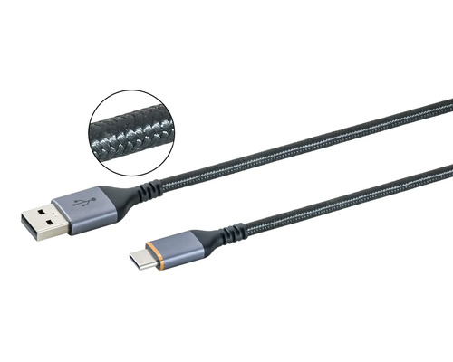 USB kábel s konektorom USB A a konektorom USB C