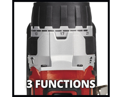 Detail záberu krúžku nastavenia skľučovadla akumulátorového skrutkovača s číslami 13, 17 a 21