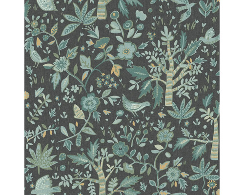 Tapeta s rastlinami, kvetmi a vtáčími motívmi