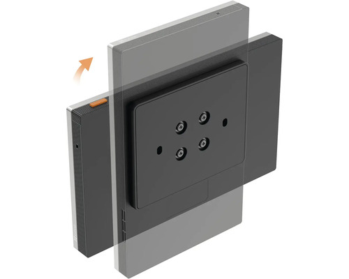 Montážna doska dverového interkomu so šípkou ukazujúcou smer posuvu