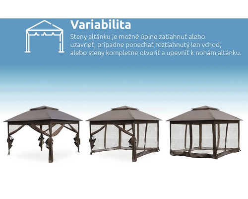 Niekoľko variantov záhradného altánku s variabilnými bočnými stenami