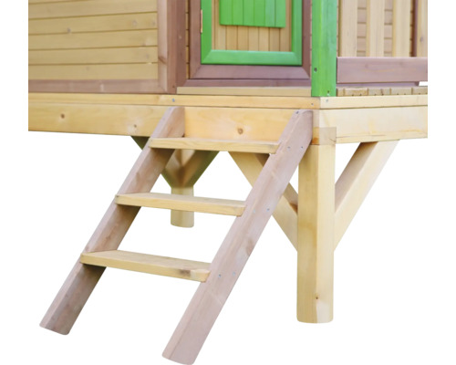 Drevený hrací domček so schodmi