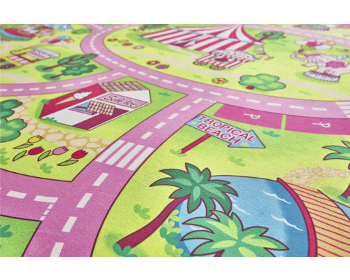 Koberec na hranie s motívmi ciest, zmrzlinárne, cirkusu a pláže